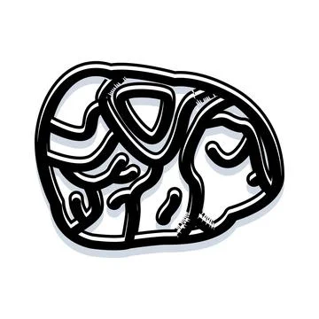 Brain doodle showing thinking process and intelligence Illustrazione stock