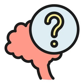 Brain doubt icon vector flat Stock Illustration