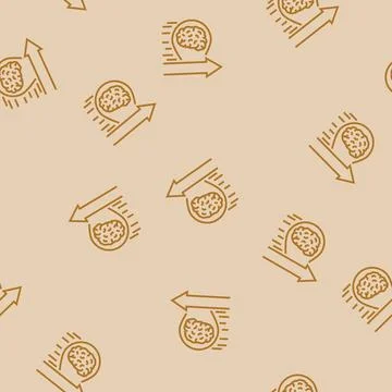 Brain drain line seamless pattern Stock Illustration