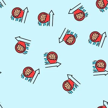 Brain drain vector seamless pattern Illustrazione stock