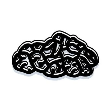 Brain drawing a concept of human intelligence Illustrazione stock