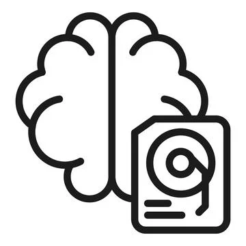 Brain drive icon outline vector. Mind cloud イラスト素材