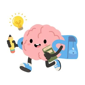 Brain Education Concept with Lightbulb and Pencil for Creative Learning Stock Illustration