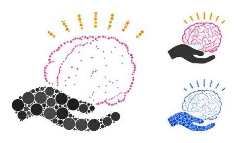 Brain education offer Composition Icon of Spheric Items 스톡 일러스트