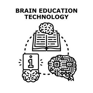 Brain education technology connecting learning and knowledge Stock Illustration