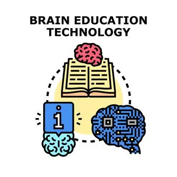 Brain education technology connecting learning and knowledge Stock Illustration