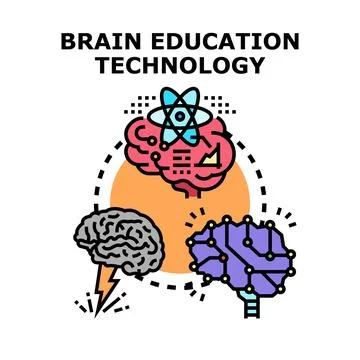 Brain education technology for innovative ideas and learning Stock Illustration