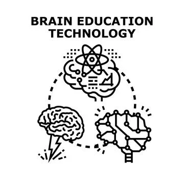 Brain education technology for innovative ideas and learning Stock Illustration