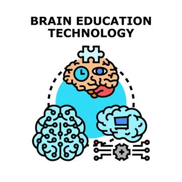 Brain education technology for new learning solutions Stock Illustration
