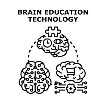 Brain education technology for new learning solutions Stock Illustration