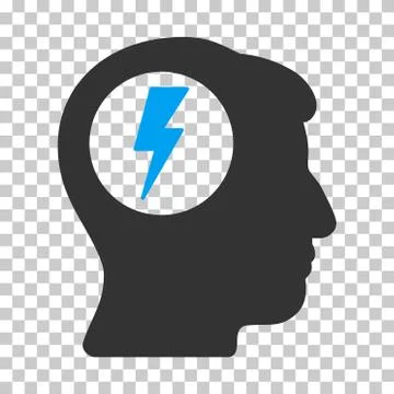 Brain Electric Shock Vector Icon Stock Illustration