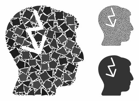 Brain electric strike Composition Icon of Abrupt Items イラスト素材