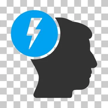 Brain Electricity Vector Icon Stock Illustration