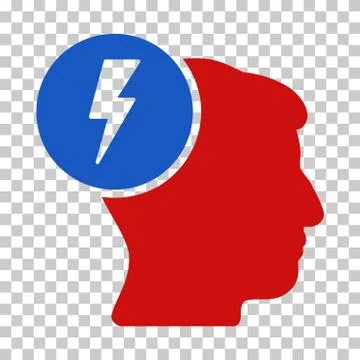 Brain Electricity Vector Icon Stock Illustration