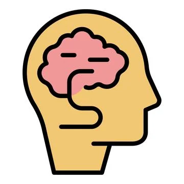 Brain emotion icon vector flat Stock Illustration