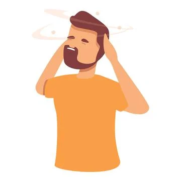 Brain epilepsy icon cartoon vector. Sick pain Stock Illustration