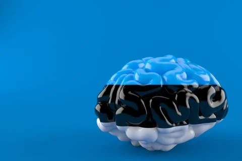 Brain with estonian flag Stock Illustration