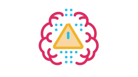 Brain exclamation mark Icon Animation Stock Footage 145275911