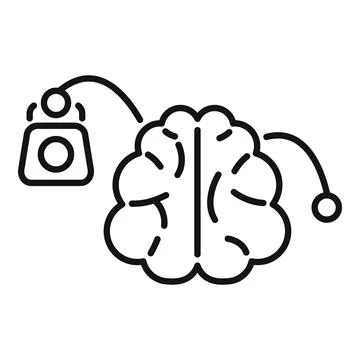 Brain experiencing mental load weighing down thinking Stock Illustration