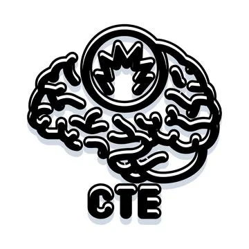 Brain experiencing traumatic injury and chronic encephalopathy illustration Stock Illustration