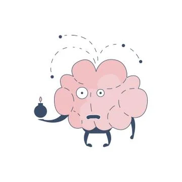 Brain Exploding Comic Character Representing Intellect And Intellectual イラスト素材