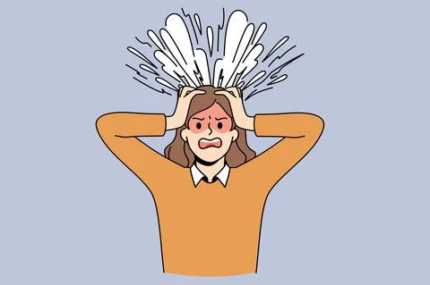 Brain explosion and stress concept Stock Illustration