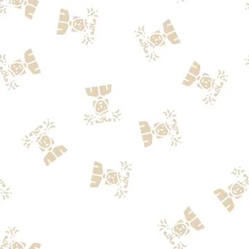 Brain explosion female glyph vector seamless pattern Stock Illustration