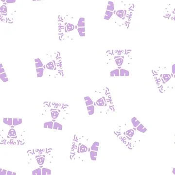 Brain explosion male glyph vector seamless pattern Stockillustratie