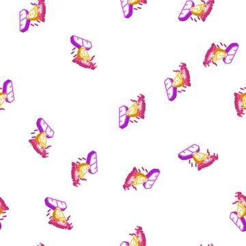 Brain explosion male isometric icon seamless pattern 库存插图
