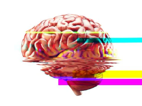 Brain failure glitch effect Stock Illustration