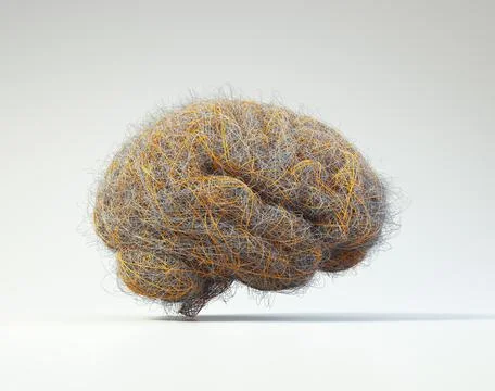 Brain filled with wires suggesting the complexity of the human mind or brai.. Stock Illustration