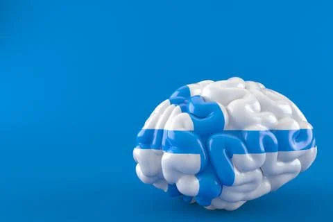 Brain with finnish flag Stock Illustration