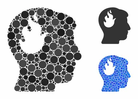 Brain fire Mosaic Icon of Spheric Items イラスト素材