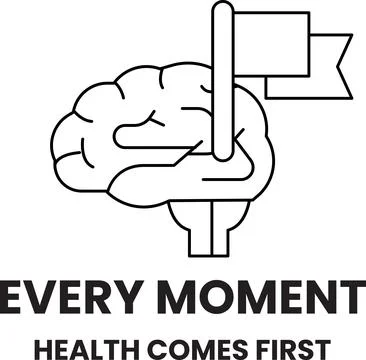Brain with flag symbolizes health priority Stockillustratie