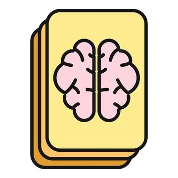 Brain flashcards improving memory and learning concept Stock Illustration
