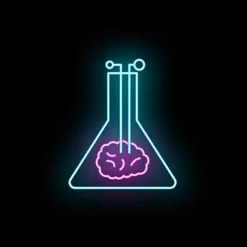 Brain in flask experimenting neuroscience and cognitive research Illustrazione stock