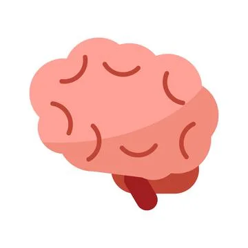 Brain flat clipart vector illustration Stock Illustration