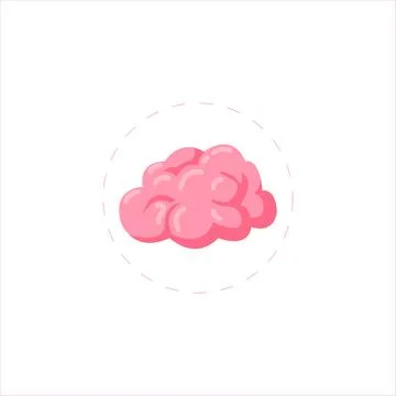 Brain flat icon on white background Stock Illustration