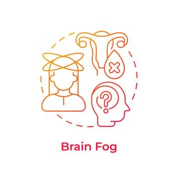 Brain fog red gradient concept icon Stock Illustration