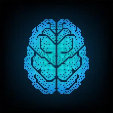 Brain in the form of digital. Stockillustratie