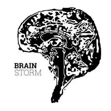 The brain in the form of a topographic map. The concept of modern technology Stock Illustration