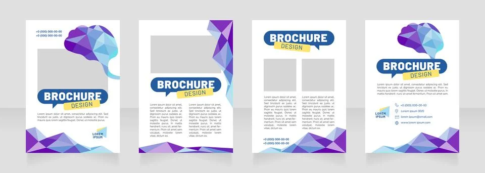 Brain function blank brochure design 스톡 일러스트