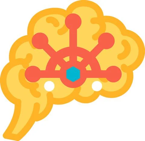 Brain function control of human body icon vector Stock Illustration