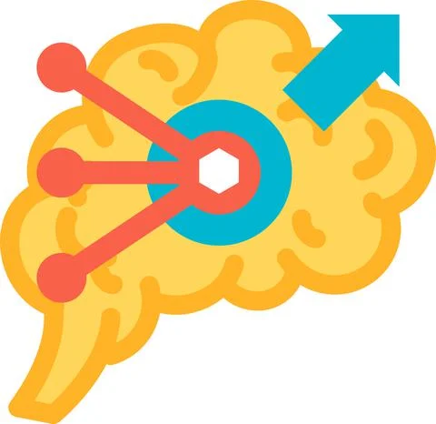 Brain function of solving problem icon vector Stock Illustration