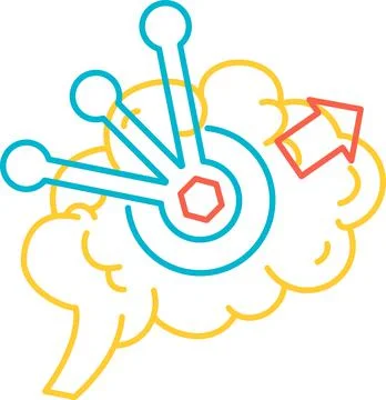 Brain function of solving problem icon vector Stock Illustration