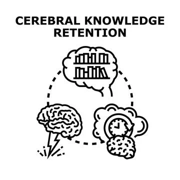 Brain functions for knowledge retention and learning process Stock Illustration