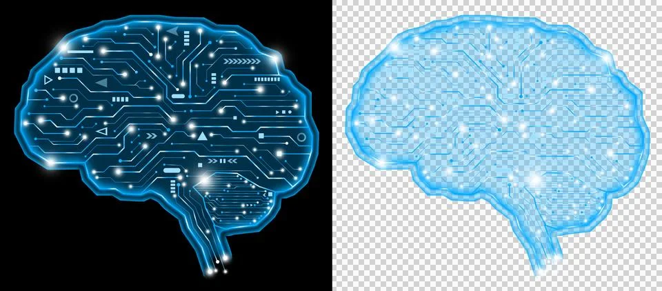 Brain Futuristic Artificial Intelligence Circuit Network Technology Concept  イラスト素材