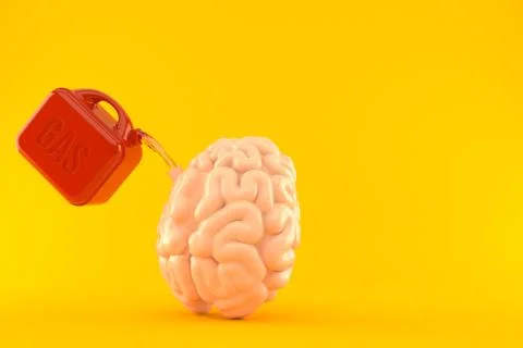 Brain with gasoline canister Stock Illustration