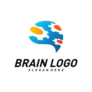 Brain with Gear, Creative mind with Mechanic, learning and design icons. Peop Stock Illustration