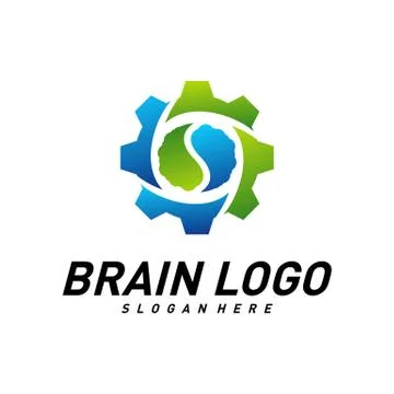 Brain with Gear, Creative mind with Mechanic, learning and design icons. Peop Stock Illustration
